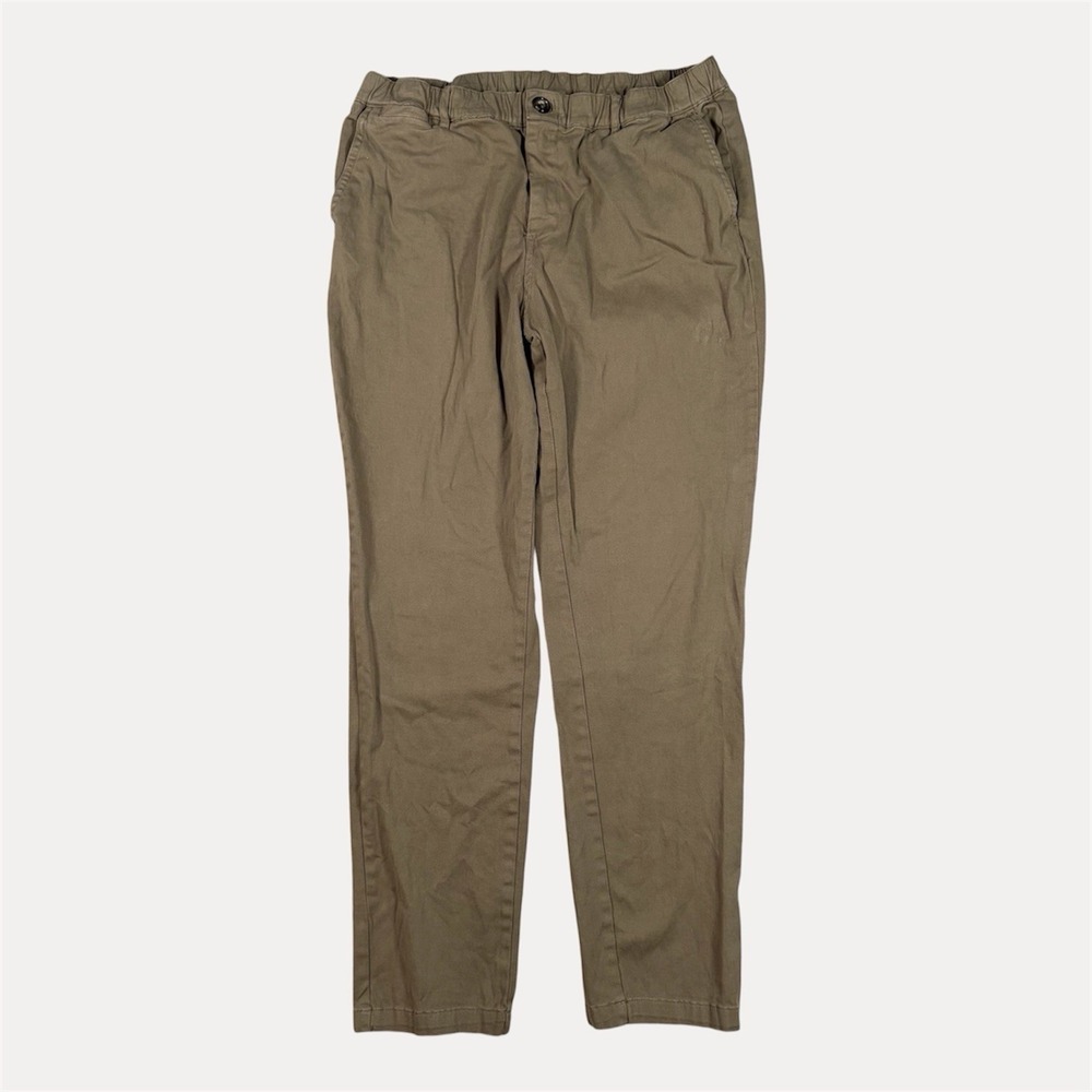 Cove Pants Men 34x30 Green Khaki Cotton Stretch Elastic Waist Casual Streetwear